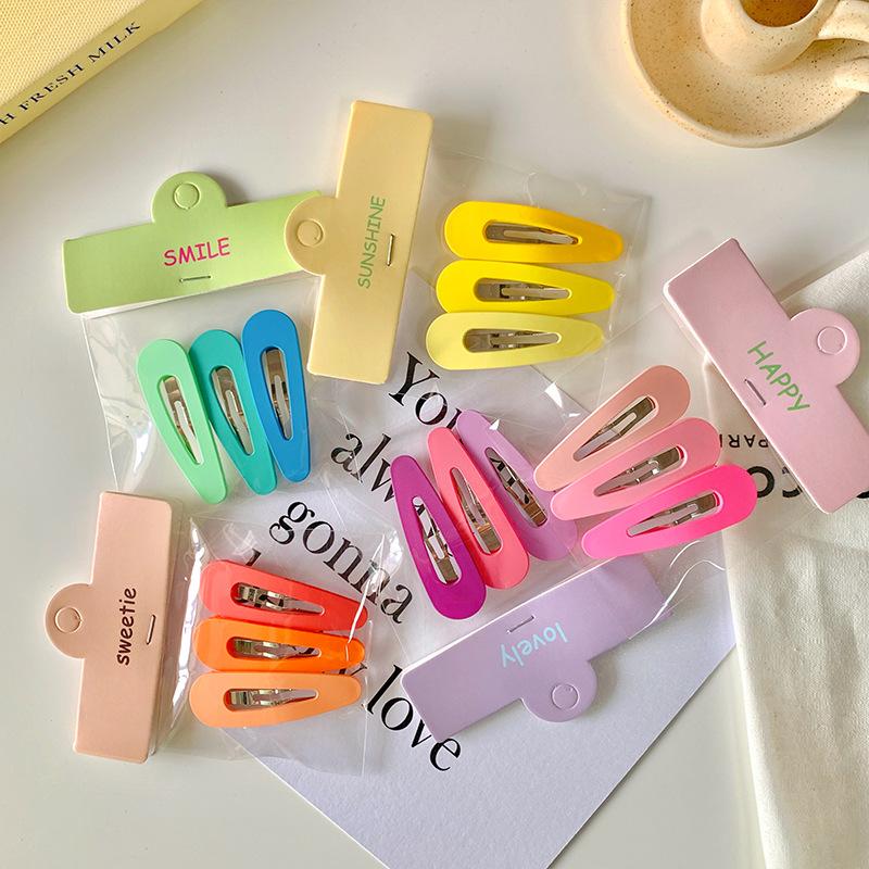3pc Fashion Cute Bright Color BB Hairpin Hair Side Clips for Girls Women Kids Childs Ladies Gift Party Hair Accessories