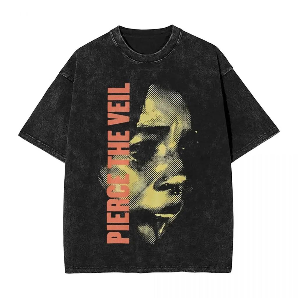Pierce The Veil classic album poster print Tshirt Unisex Women Vintage Washed cotton gohtic YK style oversized top summer new tee