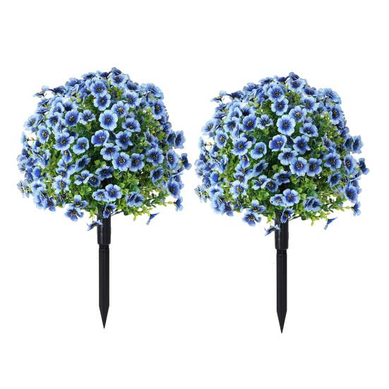 Künstliche Violette Formschnittbäume mit Dornen UV-beständige Kunststräucher Büsche Frühling Sommer Kunstpflanzen für Garten Veranda Terrasse
