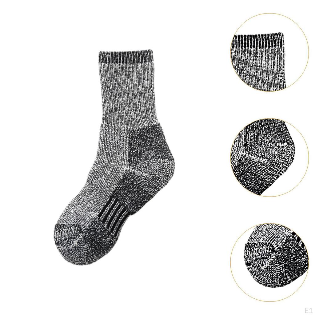 3 Pairs Kids Wool Socks Breathable Boot for Outdoor Activities Casual Snow