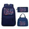 National Inspirational Quotes 3Pcs Backpack for Girl Boy Bookbag Set Mexico Brazil USA Print Soccer Fan Knapsack with Lunch Box