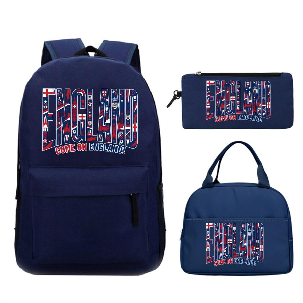 National Inspirational Quotes 3Pcs Backpack for Girl Boy Bookbag Set Mexico Brazil USA Print Soccer Fan Knapsack with Lunch Box