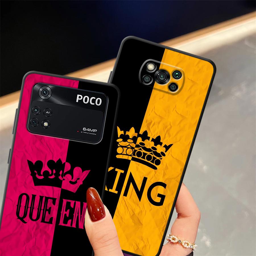Case for Xiaomi Poco F8 C61 C75 C71 M5 F1 X3 X4 X5 X7 Pro M3 M4 M7 F3 C50 Funda Phone Cover Crown Letters