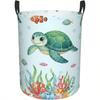 Large Laundry Hamper 62L - Watercolor Round Collapsible Storage Bin Kids Toys, Clothes, Waterproof Tall Nursery Basket Bedroom, Bathroom Dorm Decor, B