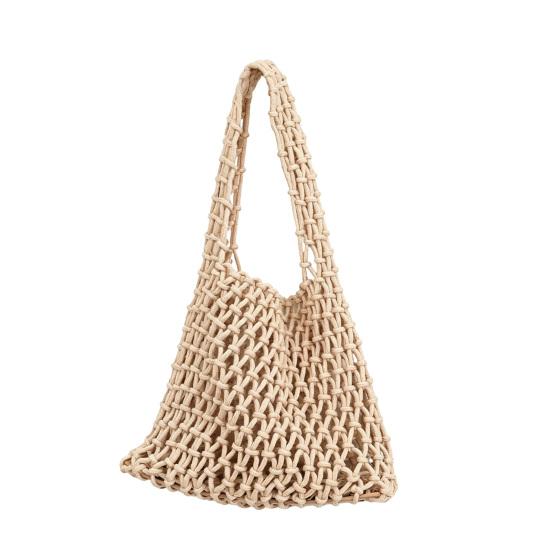 Hand Braided Tote Bag Large Capacity Boho Handbag Women Summer Beach Tote Rope Braided