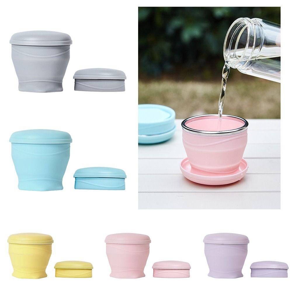 

180ml Folding Cups Silicone Drinking Mug Portable Collapsible Water Cup Travel жовтий