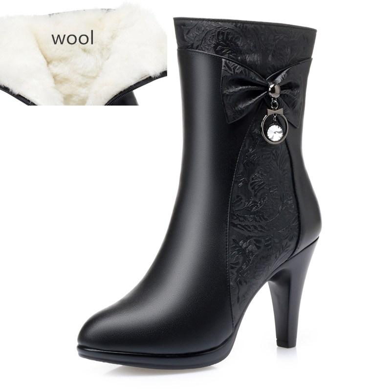 Cheap Women Boots High Heel Genuine Leather Stiletto Women Winter Boots