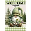 1pc, Spring Is Here Gnome Garden Flag, Durable Polyester, Suitable for Spring and Summer Seasons, Valentine's Day, Easter Indoor and Outdoor Decor, No