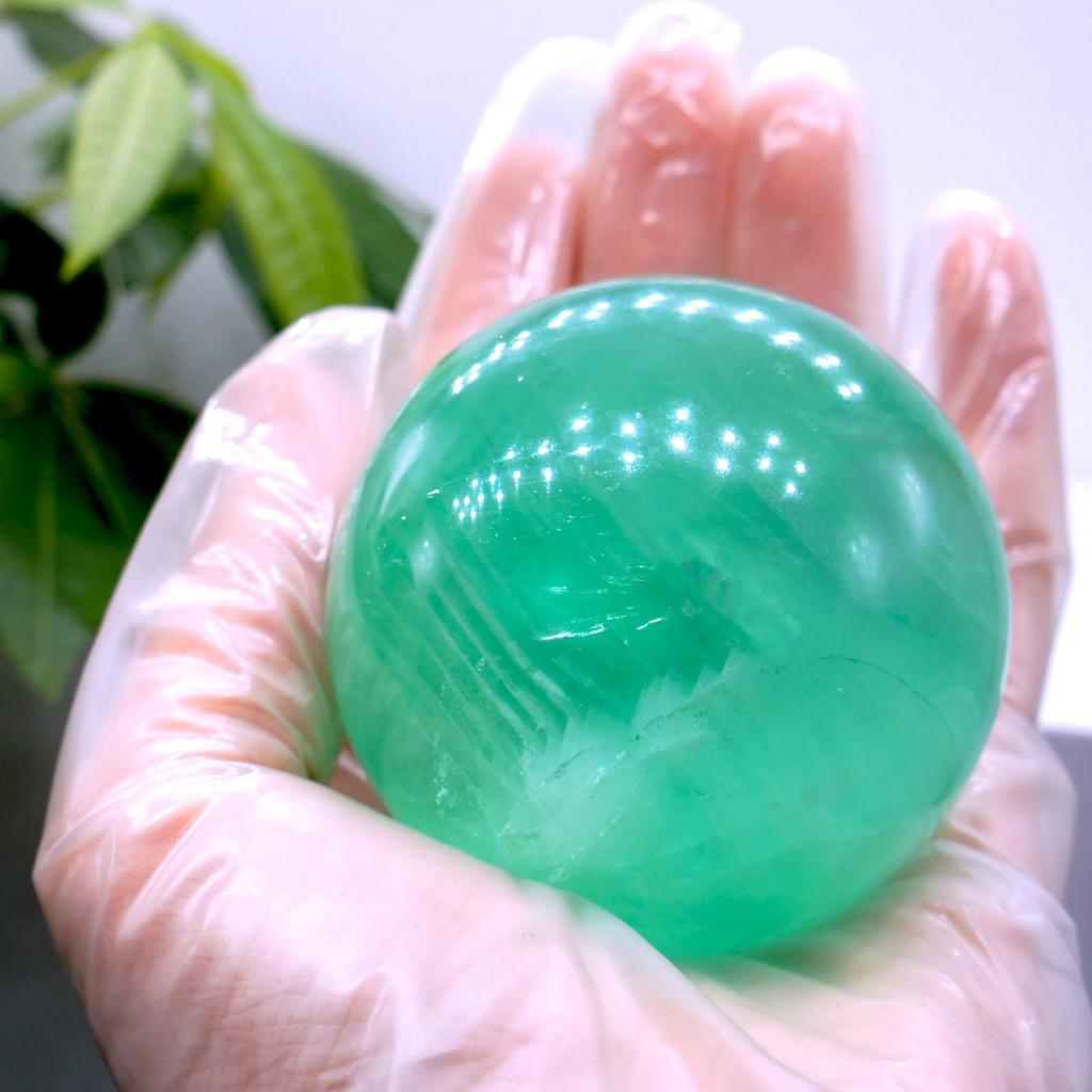 Natural fluorite highly carefully high diameter weight with green fluorite beautiful natural raw feng good decorative New gift [TANAKA YA] ball,