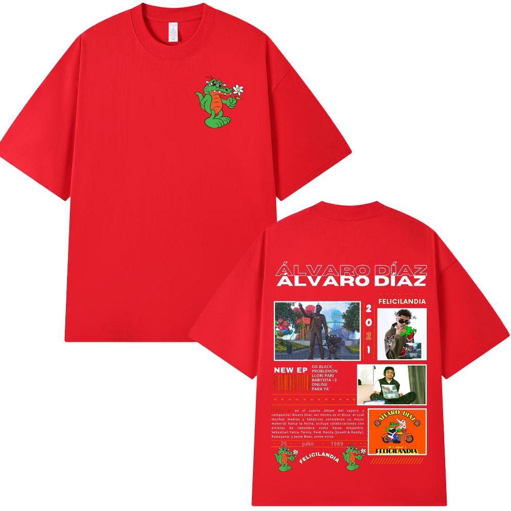 Rapper Alvaro Diaz Felicilandia Album Graphic T Shirts Unisex Hip Hop Fashion Oversized Short Sleeve T-shirt Casual Cotton T-shirts S