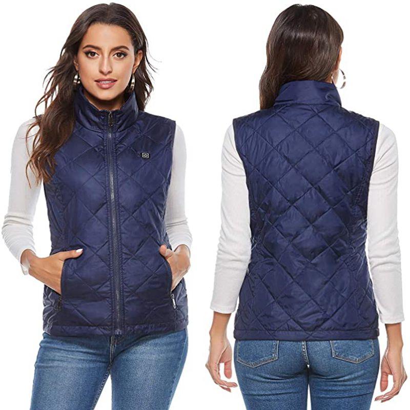 Damen 9 Heizzonen Beheizte Weste Elektrische Beheizte Jacken Damen Sportbekleidung Beheizter Mantel Graphen Wärme Mantel USB Heizjacke für Camping