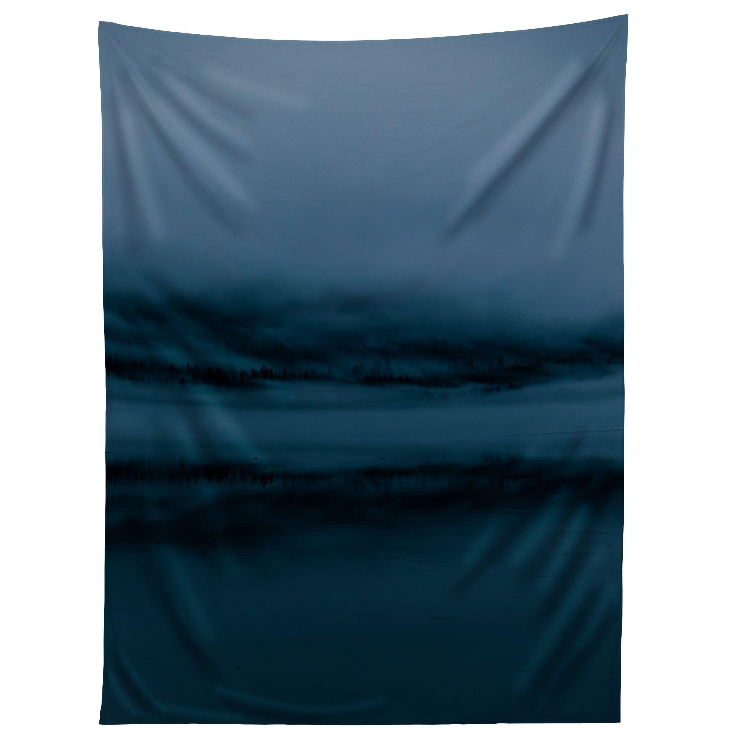 BLUE HOUR LAKE REFLECTION tapestry 75x100