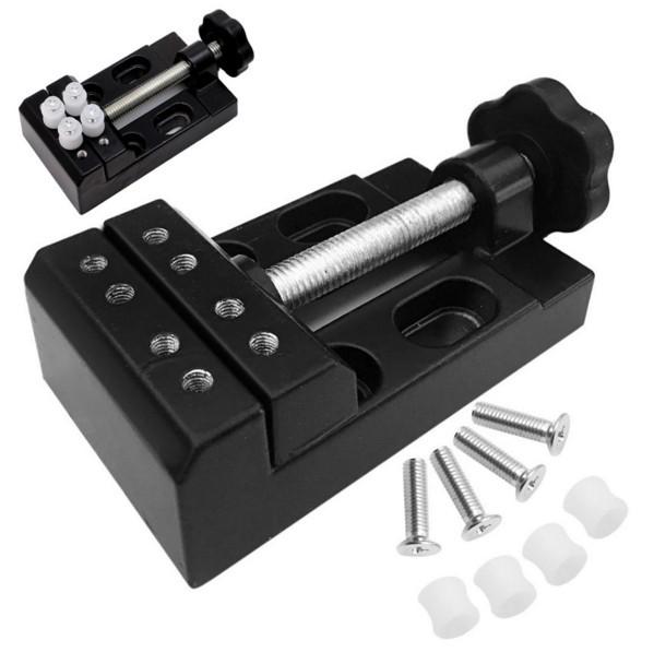 Aluminum Alloy Bench Vise: Eight-hole Walnut Clamp for Flat-nose Pliers, Beads, and Watch Fixing