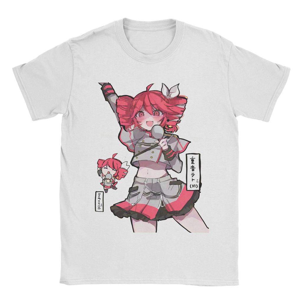 Unisex Unisexs Kasane Teto Cartoon Anime T-Shirt Virtuelle Idole 100% Baumwolle Oberteile Einzigartig Kurzarm Rundhals T-Shirts Geschenk T-Shirt