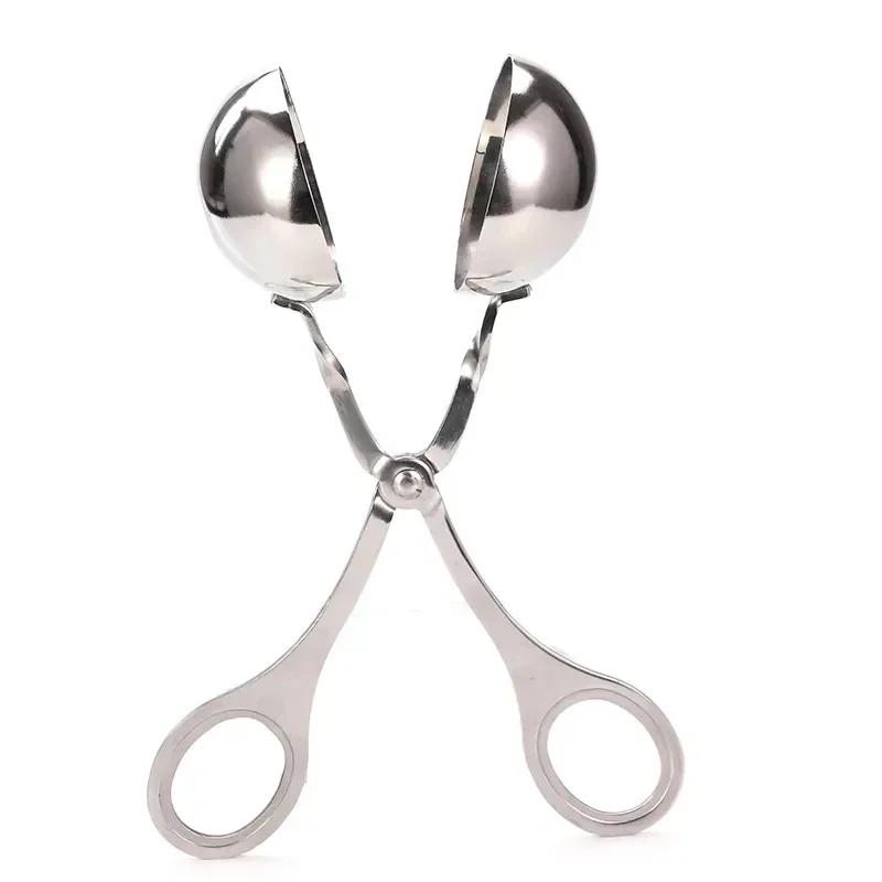 RVS Gehaktbal Klem Pil Rond Rijstbal Maker Clip Tang met Grip Varkensvlees Rundvlees Vlees Keuken Kookgereedschap DIY Gadget