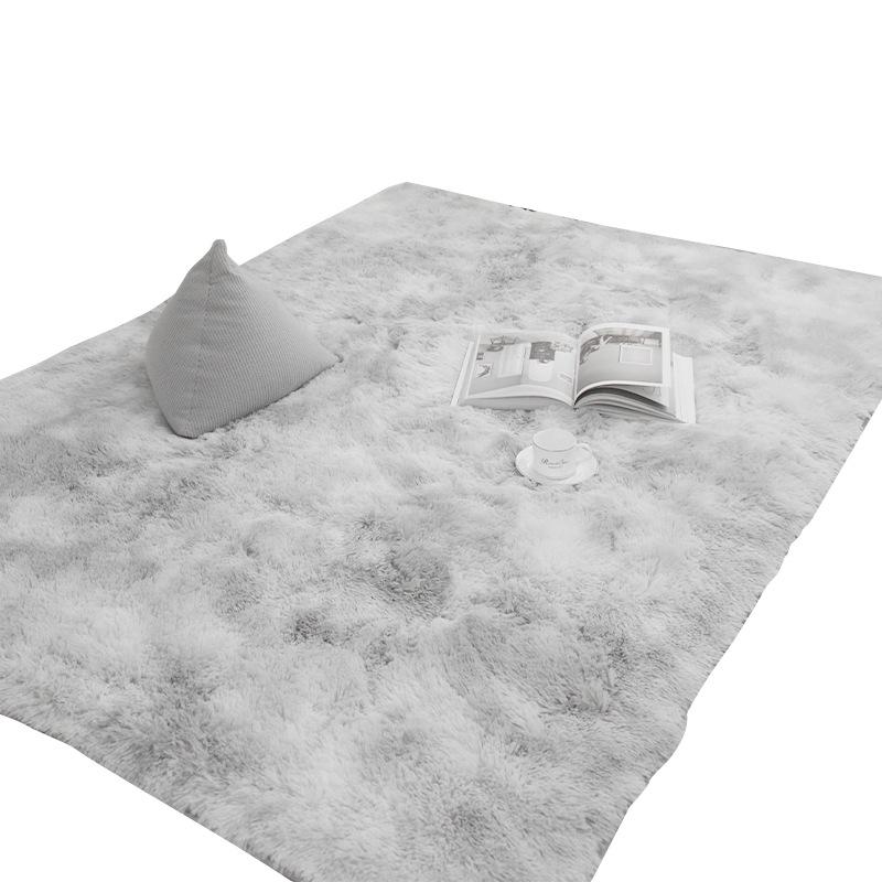 Silk and Wool Tie-Dye Plush Bedroom Rug