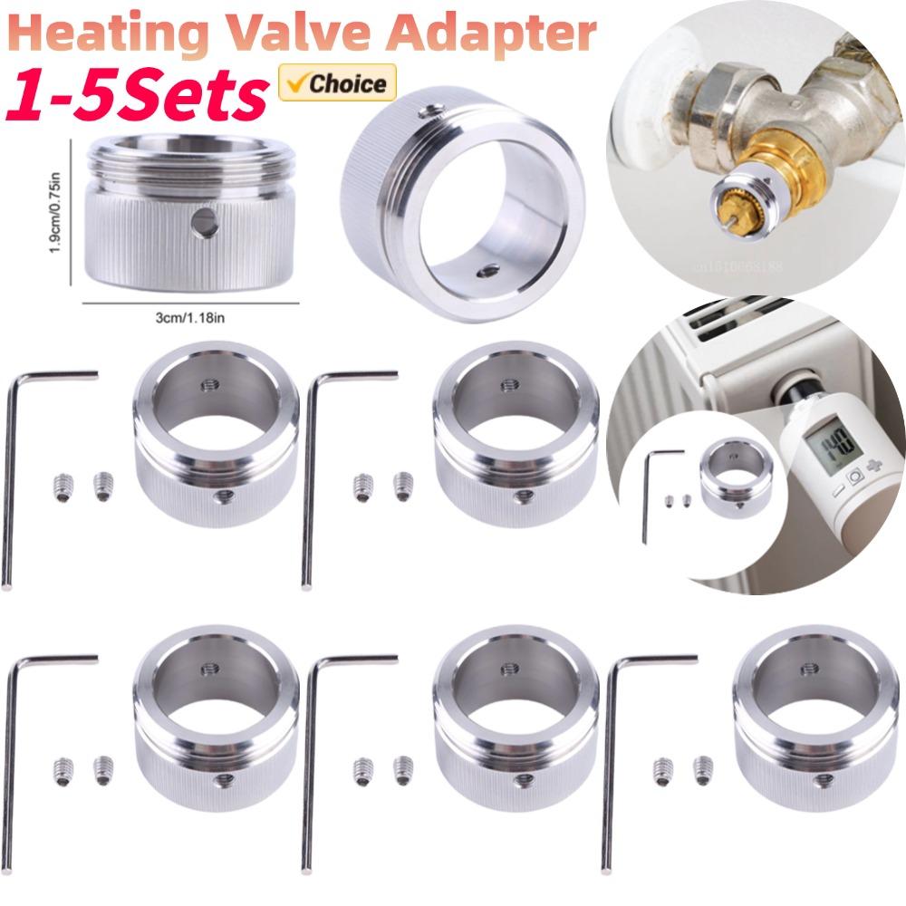 1-5 Sätze Heizungsventiladapter M30X1.5 Edelstahl Heizkörperventil Thermostatkopfadapter mit Streifen für Ra Rav Ravl Ventil