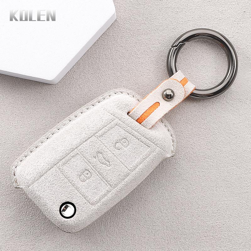 Leather Car Key Case Cover Shell   for VW Volkswagen Golf 7 MK7 Tiguan MK2 for SEAT Ateca Leon FR 2 Ibiza for Skoda Octavia A7