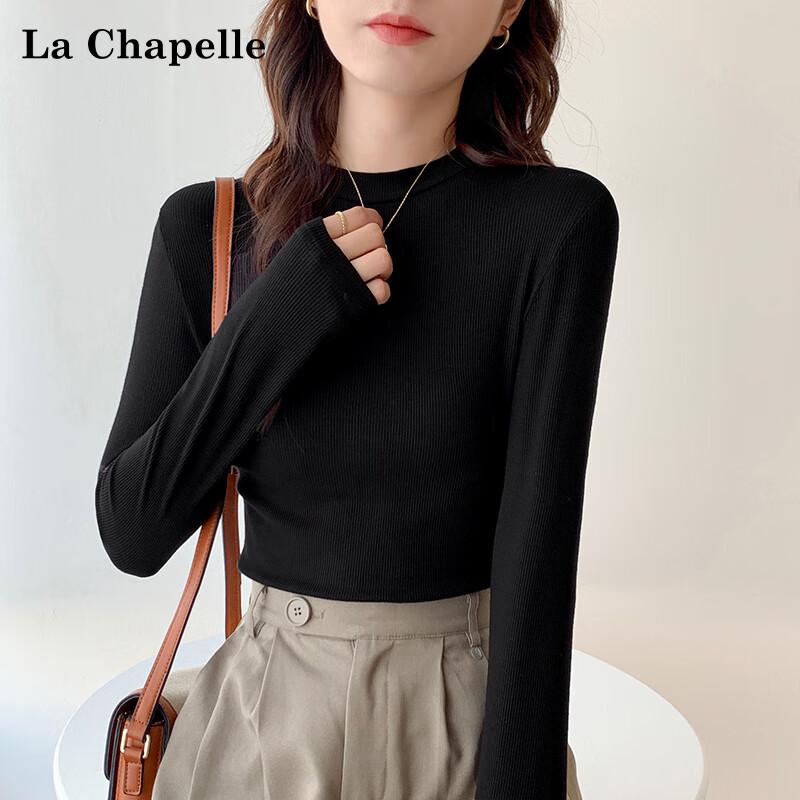 

La Chapelle Mock Neck Ribbed Long Sleeve T-Shirt M