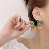 Glass Persimmon Retro Earrings, Stunning Girl Orange Earrings, Versatile And Elegant Chinese Style Earrings