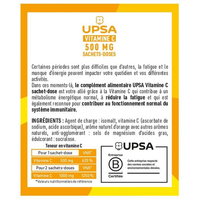 UPSA Vitamine C 500mg Sans Sucres 10 Sachets