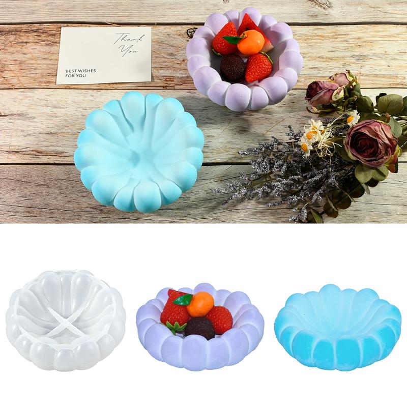 Petal Bubble Bowl Silicone Mold Irregular Cloud Shape Trinkets Storage Tray Flower Pot Cement Concrete Mold Home Craft Decor