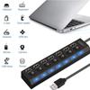 USB Hub 7-in-1 Adapter Multi Ports Use Power Adapter Extensor USB 2.0 PC Computer Accessories Switch USB for Pc Usb Port Laptop