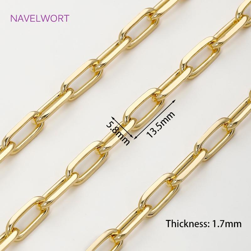 1 Meter 18K Gold Plated Brass Bulk Chains For Needlework,Decorative Chain For Jewellery,DIY Handmade Necklace Bracelet Finding