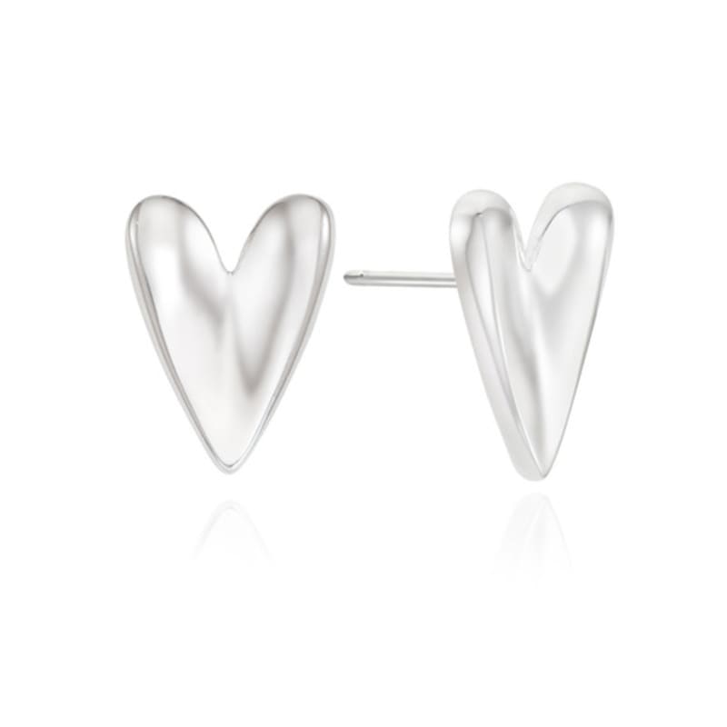 ROAJU [silver925]long Heart Post Earring