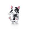 Zirconia Color Sterling Cane Animaletto Cane Cane Bulldog Perline Adatte Braccialetto da Polso Originale Ciondolo Gioielli Fai da Te Braccialetto da Polso alla Moda