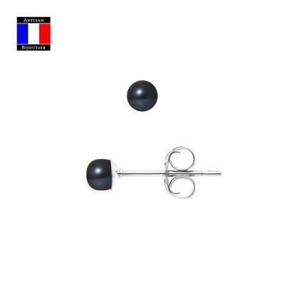 Ohrringe - Compagnie Générale des Perles - Black Tahiti - 925 Silber - Damen - Ohrstecker