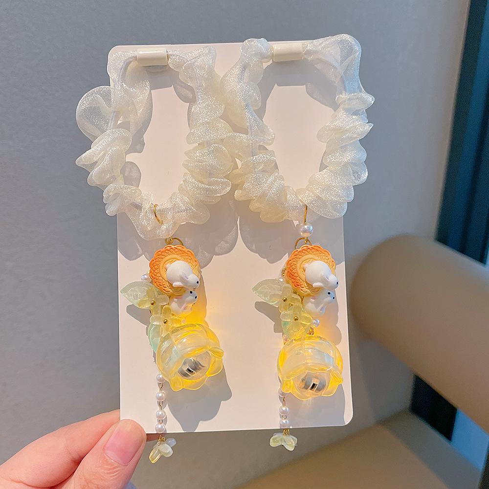 Nezha Panda Christmas Hair Ties & Headbands for Girls - No Damage Cartoon Hair Accessories