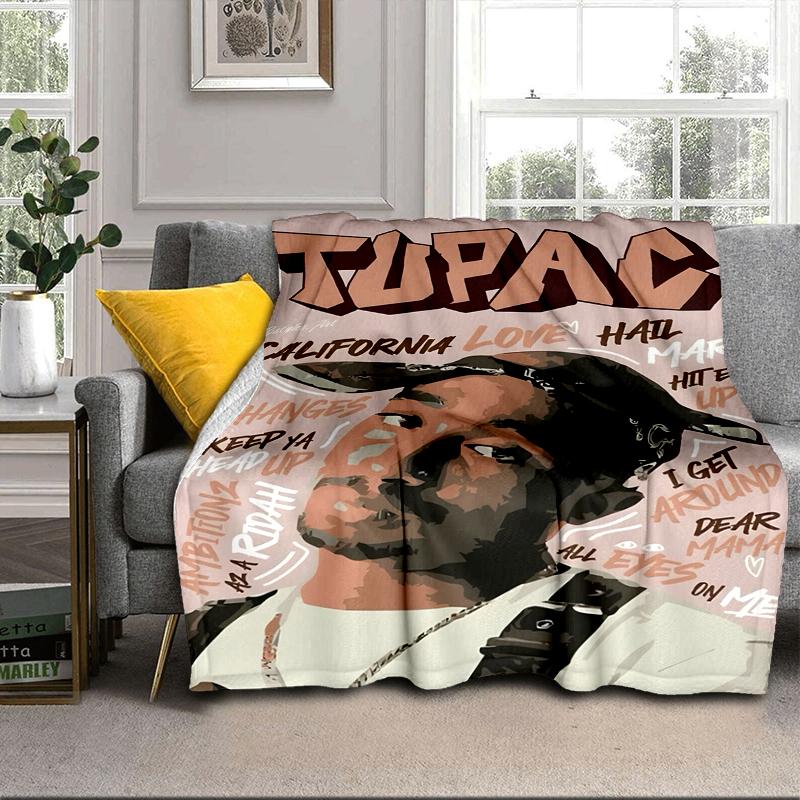 Rap Legend In Blue Blanket Flannel Blanket for bed, sofa, Camping, Hiking, Picnic Essentials, gift for family Fan gifts