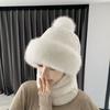Winter Warm Hat Scarf Set Thickened Ear Protection Cap New Plush Collar Hat  Cycling