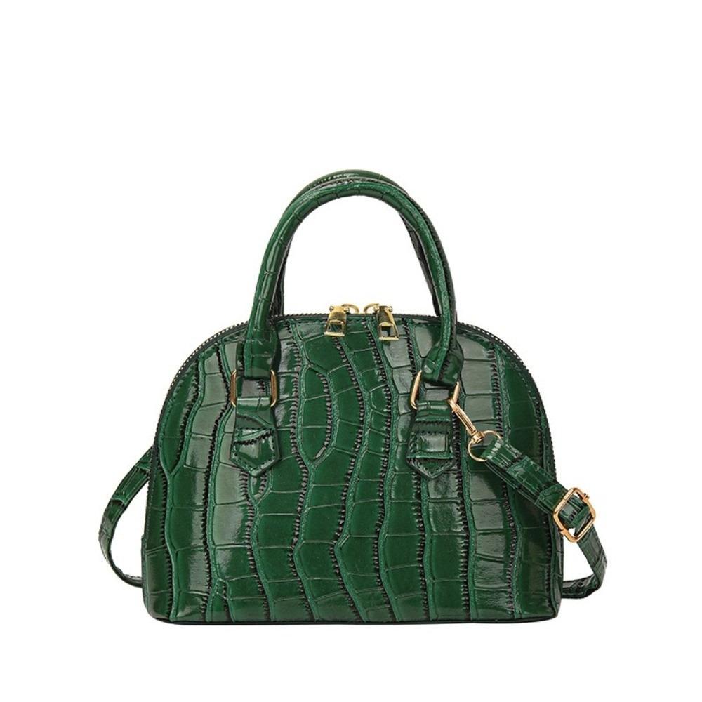 PU Leather Shoulder Bag French Style Women Handbags Vintage Crocodile Pattern Shell Bag  Women