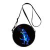 Dinosaur Print Round Shoulder Bag Casual Messenger Bag for Woman Best Gifts 2D Flat Casual Daily Crossbody Bag