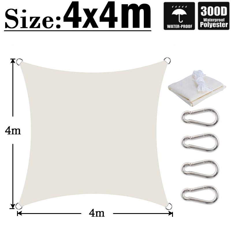 Milky 300D Polyester Waterproof Sun Shade Fabric Sun Shelter Tent Outdoor Triangle Rectangle Awning Garden Terrace Sun Canopy
