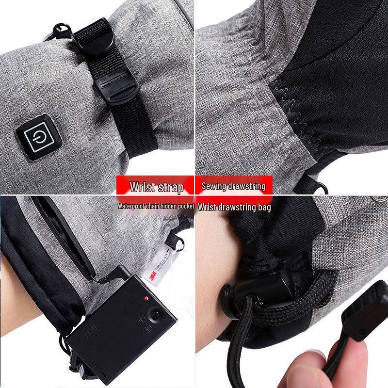 Winter Warm Touchscreen Electric Heating Gloves for Outdoor Cycling and Skiing - Waterproof
