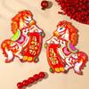 1 Pair Paper Horse Year Door Sticker 3D New Year Lucky Sticker  Home Decor