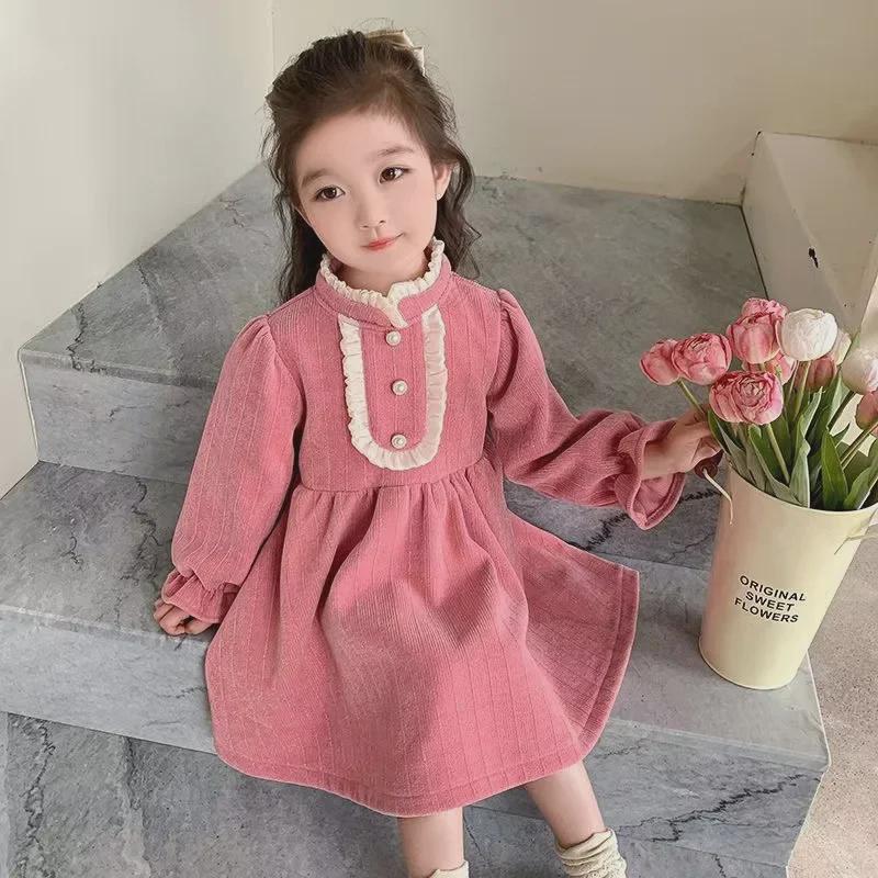 

Милое платье принцессы на осень 2024 года для девочек — стильный и очаровательный наряд на день рождения 140 cm розовый