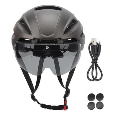 Kask rowerowy dla dorosłych CJD XXL Kask rowerowy z tylnym światłem ładowanym przez USB, odpinany, magnetyczny