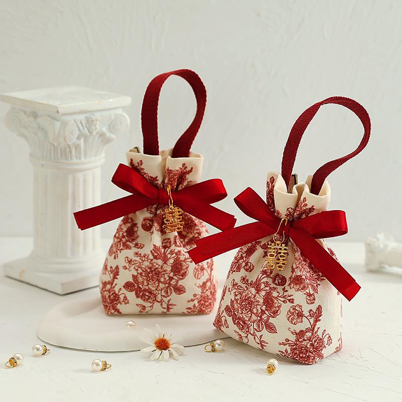 10pcs Wedding Candy Bags Gifts Packaging Boxes Wrapping Pouch Handheld Gift Bag Candy Bag Wedding Party Event Festive Supplies