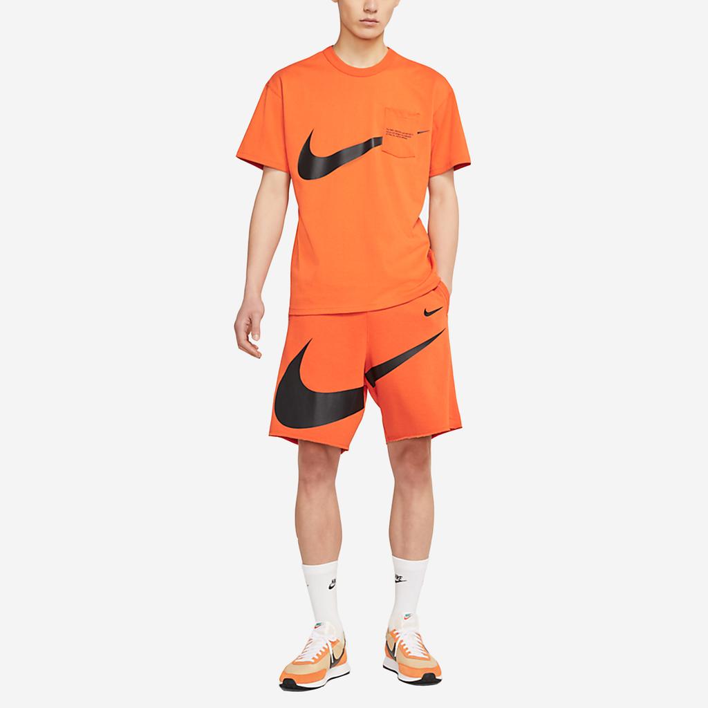 Nike T Shirts Men's Orange Crew Neck Moderate Straight Fit DJ6297-801