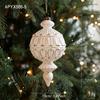 White Gold Christmas Ball Ornament Matte Retro Light Luxury Snowflake Hanging Pendant for Christmas Tree Decorations 7