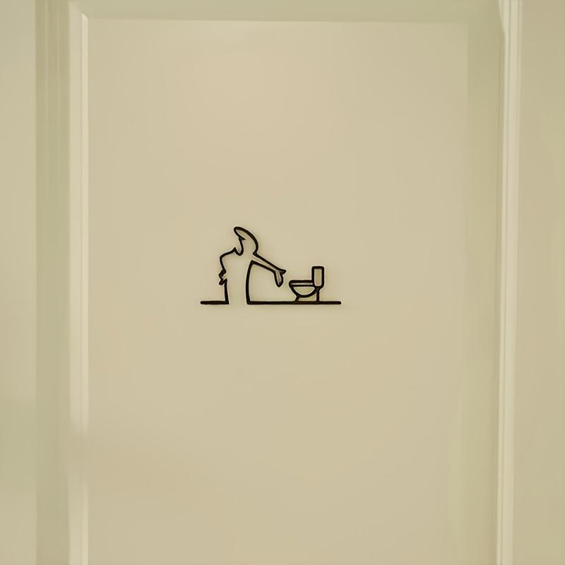 1pc 2D Flat, 2D High-Quality Metal Toilet Sign with Black Frame, Modern Home Decor - Easy-to-Install Wall Art for Bathrooms