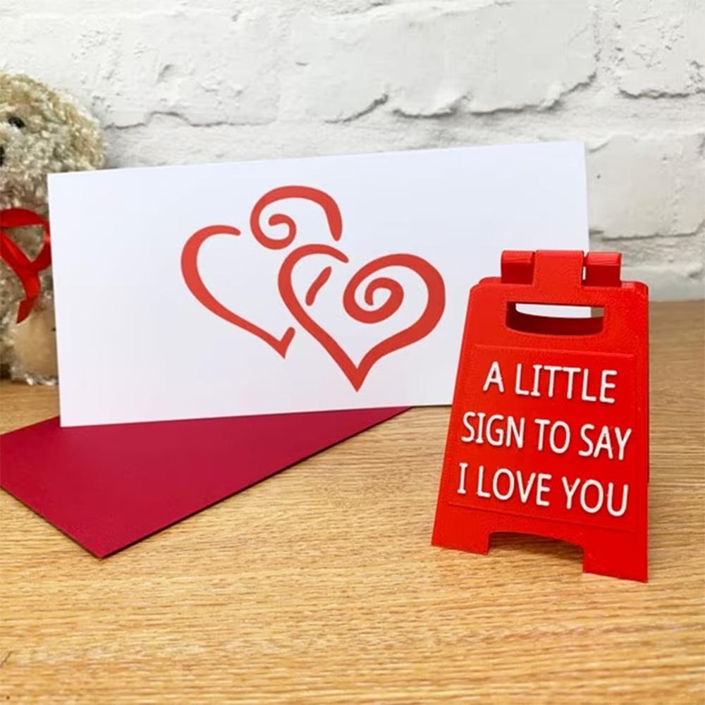 Love Themed Mini Small Sign for Room Desk Decoration Express Love Home Decor Signs Envelope Cardboard I Love You Paperboard Gift