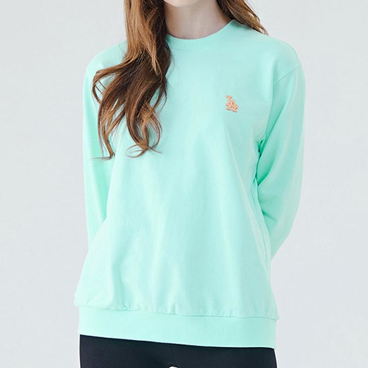 MLB Geborduurd Logo Sport Casual Ronde Hals Lange Mouw Sweatshirt Unisex sweatshirt Muntgroen 31MT01011-07T
