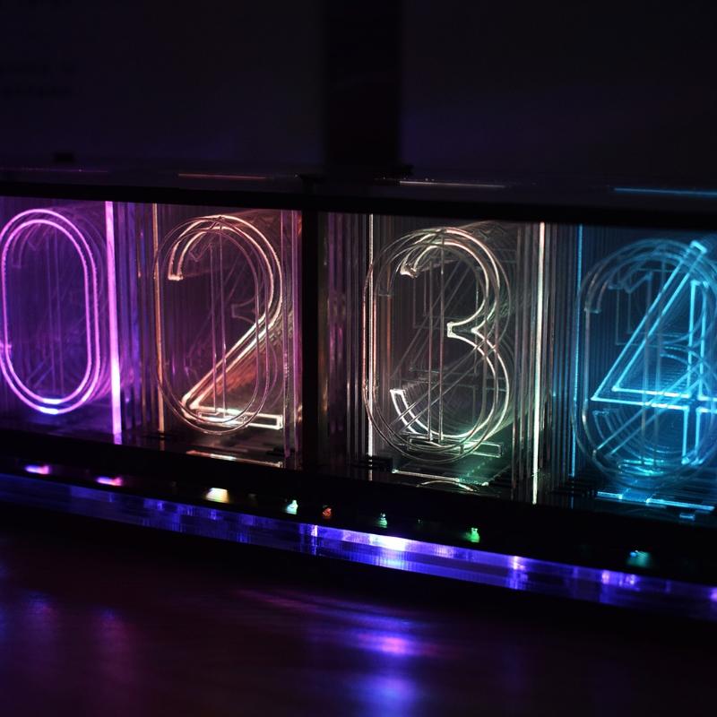 Imitate Full Color RGB Glow Tube Clock LED Music Spectrum DIY Kits Decoration Gift Night Light Atmosphere Light