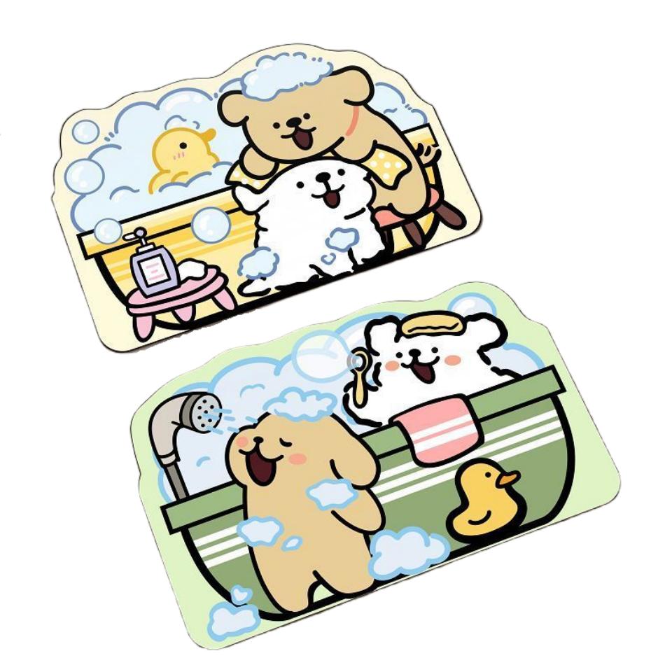 Crystal Velvet Floor Mat Household Water-absorbing Cartoon Cute Floor Pad Bathroom Dirt-resistant and Anti-slip Quick-drying Mat