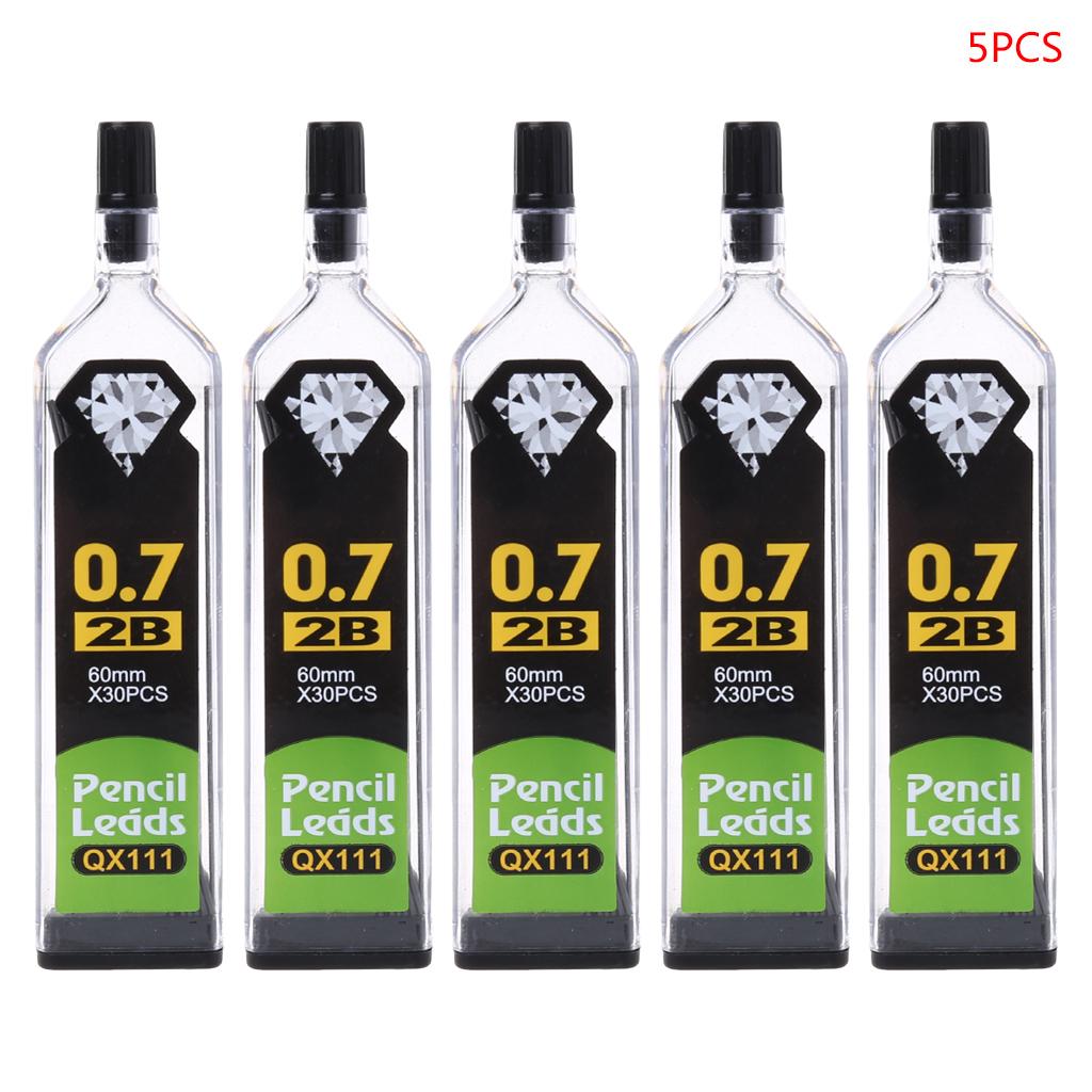 

5 шт. 0,3/0,5/0,7/0,9 мм HB 2B сменный стержень для автоматических механических карандашей, школьных и офисных принадлежностей 0.7